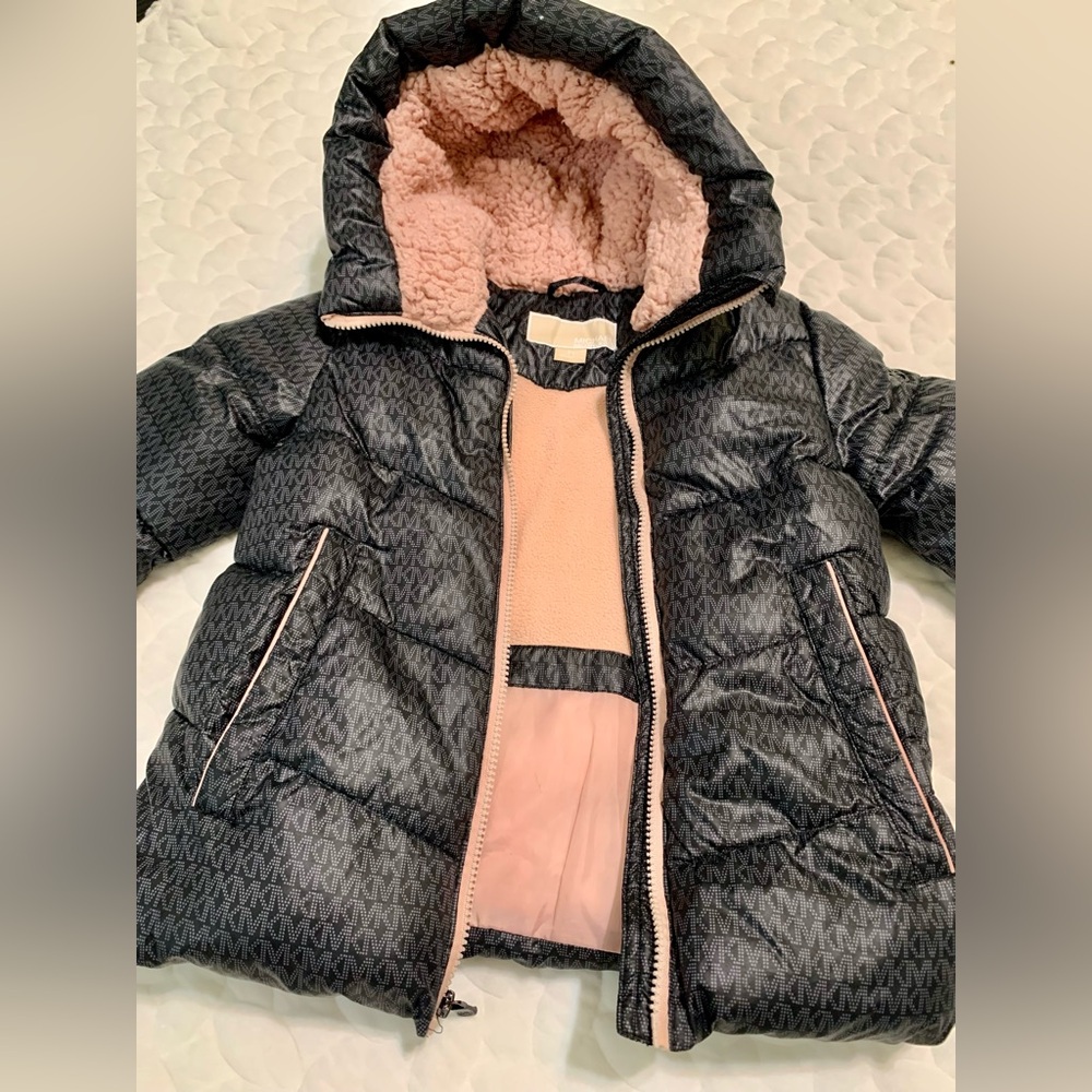 Michael Kors Black and Pink puffer Jacket